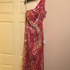 Red long formal dress